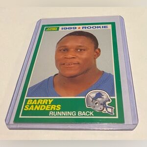 Barry Sanders RC Rookie 1989 Score Football Card Vintage Collectible # 257